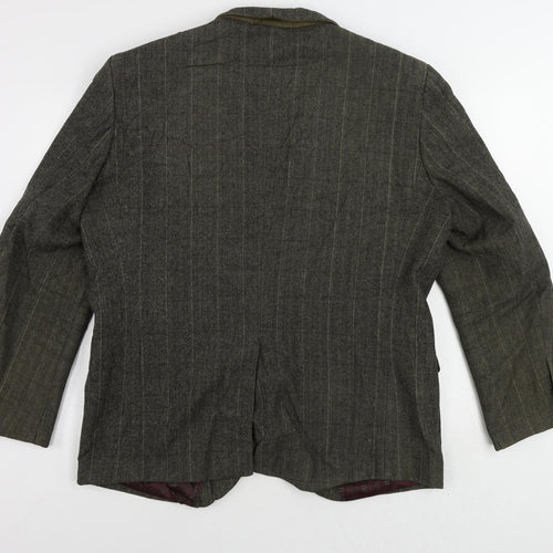 NEXT Mens Green Herringbone Polyester Jacket Blazer Size 46 Regular