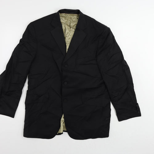 Marks and Spencer Mens Black Wool Tuxedo Suit Jacket Size 40 Regular