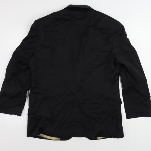 Marks and Spencer Mens Black Wool Tuxedo Suit Jacket Size 40 Regular