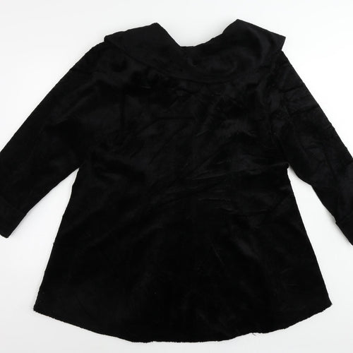 Sixteen Womens Black Pea Coat Coat Size M Button - Faux Fur Vintage