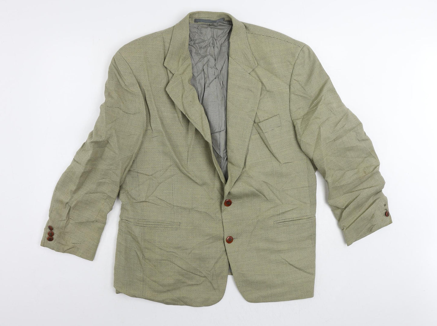 Daniel Hechter Mens Beige Geometric Wool Jacket Suit Jacket Size 42 Regular