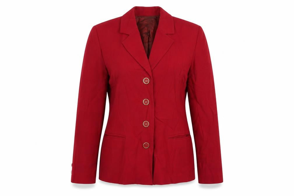 Front view of Paul Costelloe women’s pink jacket blazer, size S, button