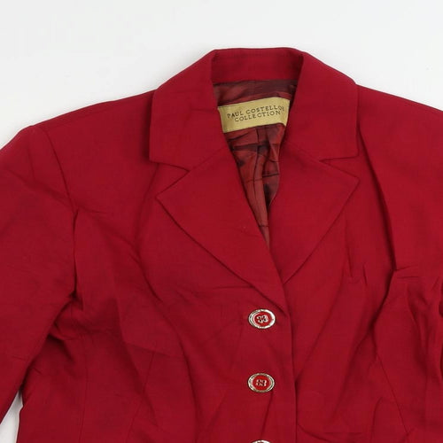 Paul Costelloe Womens Pink Jacket Blazer Size S Button