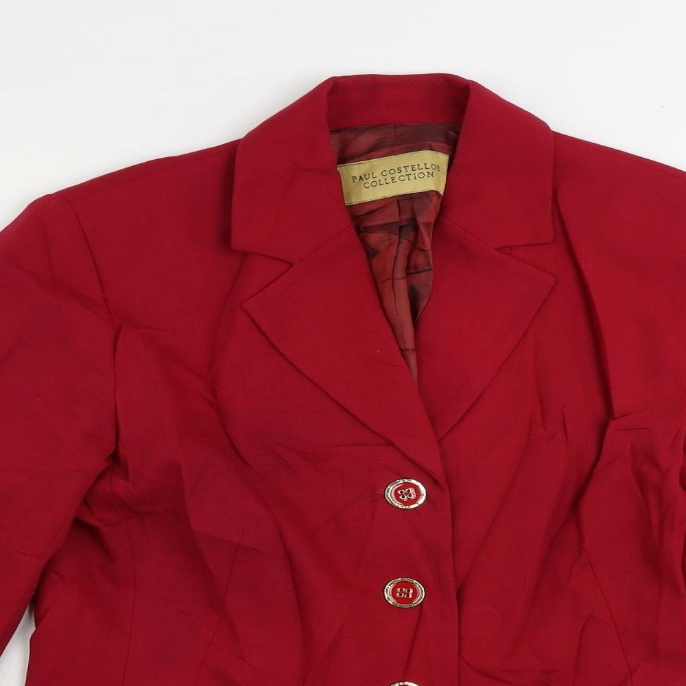 Paul Costelloe Womens Pink Jacket Blazer Size S Button