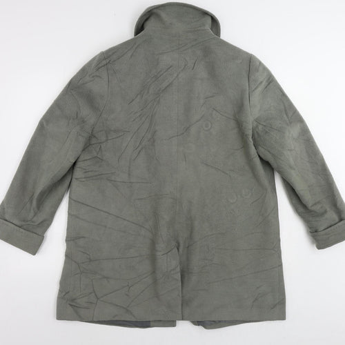 Marks and Spencer Womens Grey Overcoat Coat Size 18 Button