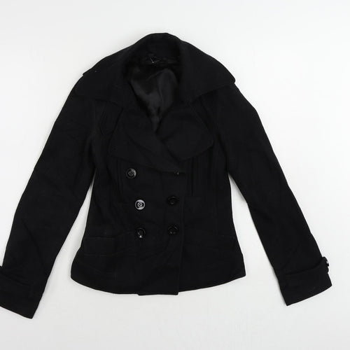 Topshop Womens Black Jacket Size 6 Button