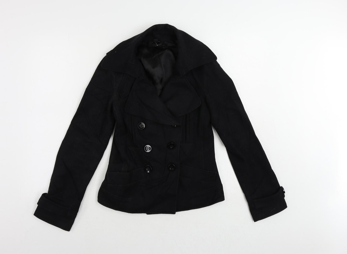 Topshop Womens Black Jacket Size 6 Button