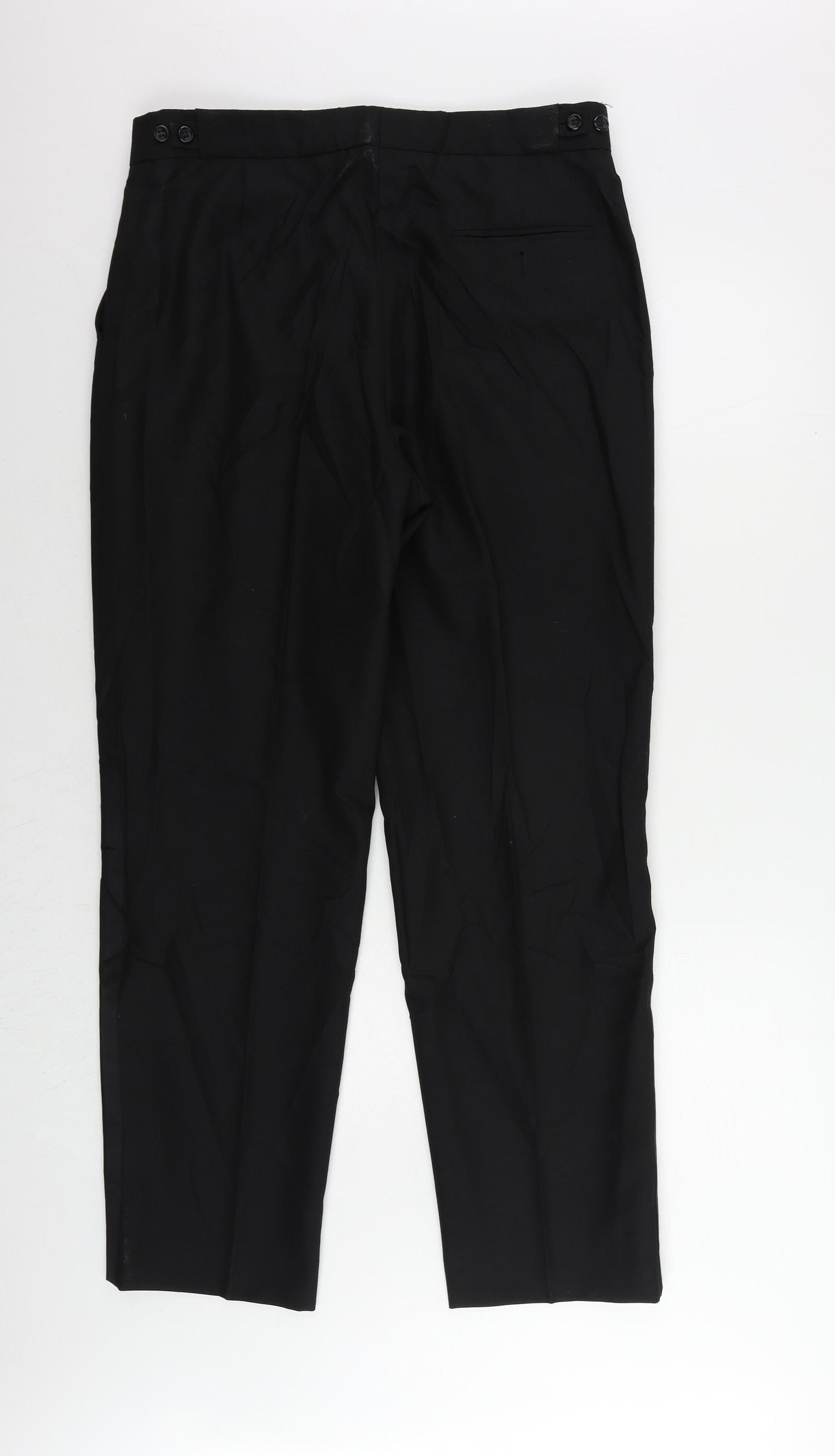 Burton Mens Black Polyester Dress Pants Trousers Size 36 in L31 in Regular Zip