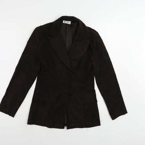 Cleo Womens Brown Jacket Blazer Size 10 Button - Vintage