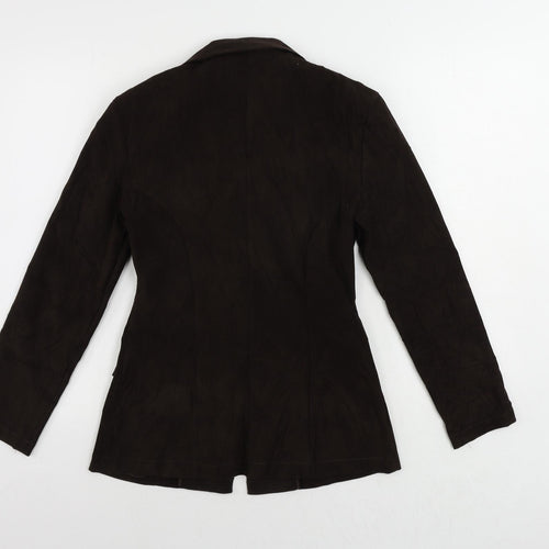 Cleo Womens Brown Jacket Blazer Size 10 Button - Vintage