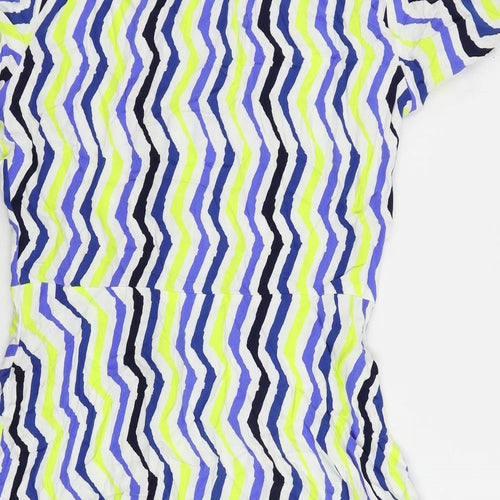 Marks and Spencer Womens Multicoloured Geometric Viscose Shirt Dress Size 14 Collared