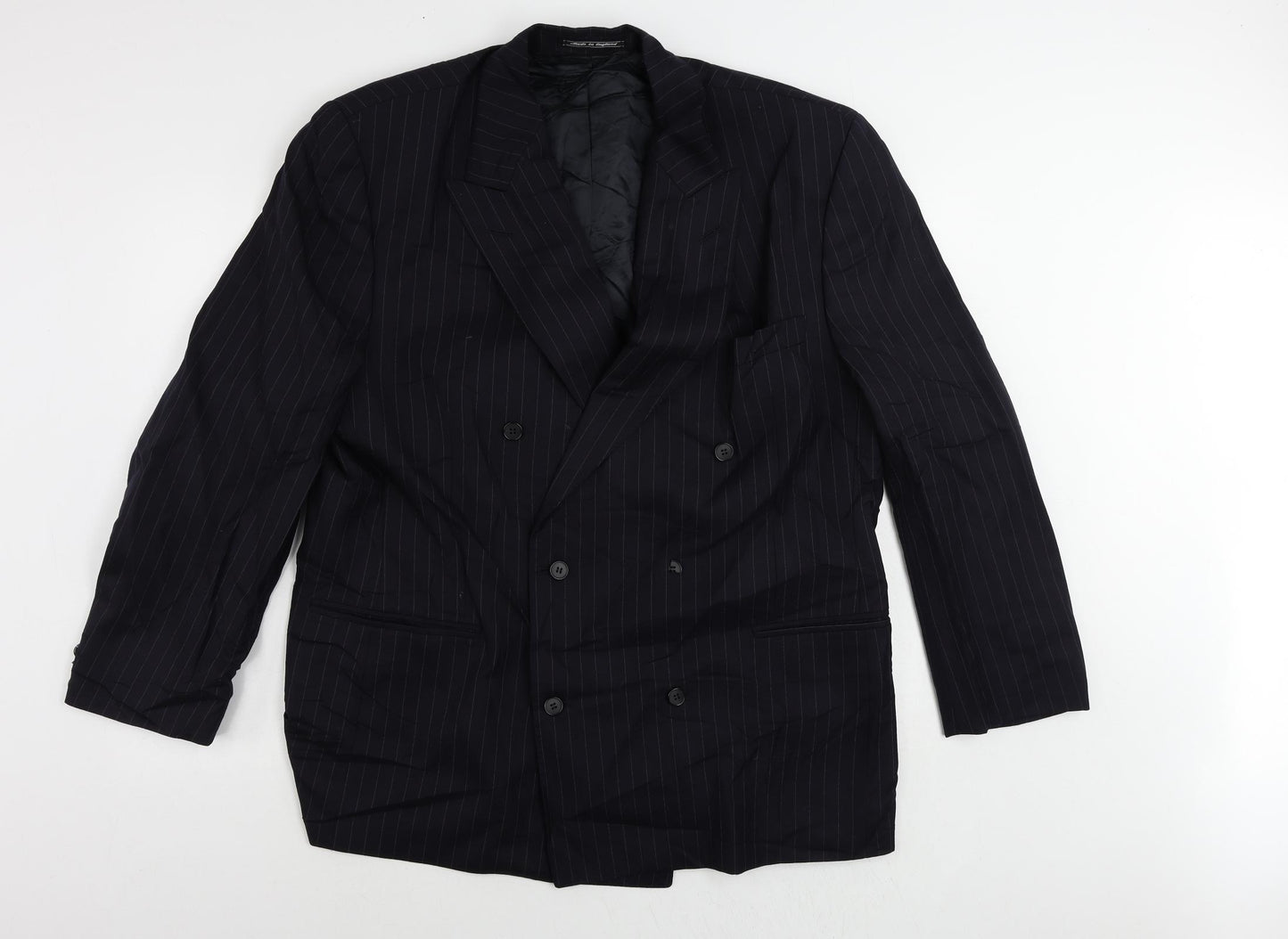 Austin Reed Mens Blue Striped Wool Jacket Suit Jacket Size 48 Regular