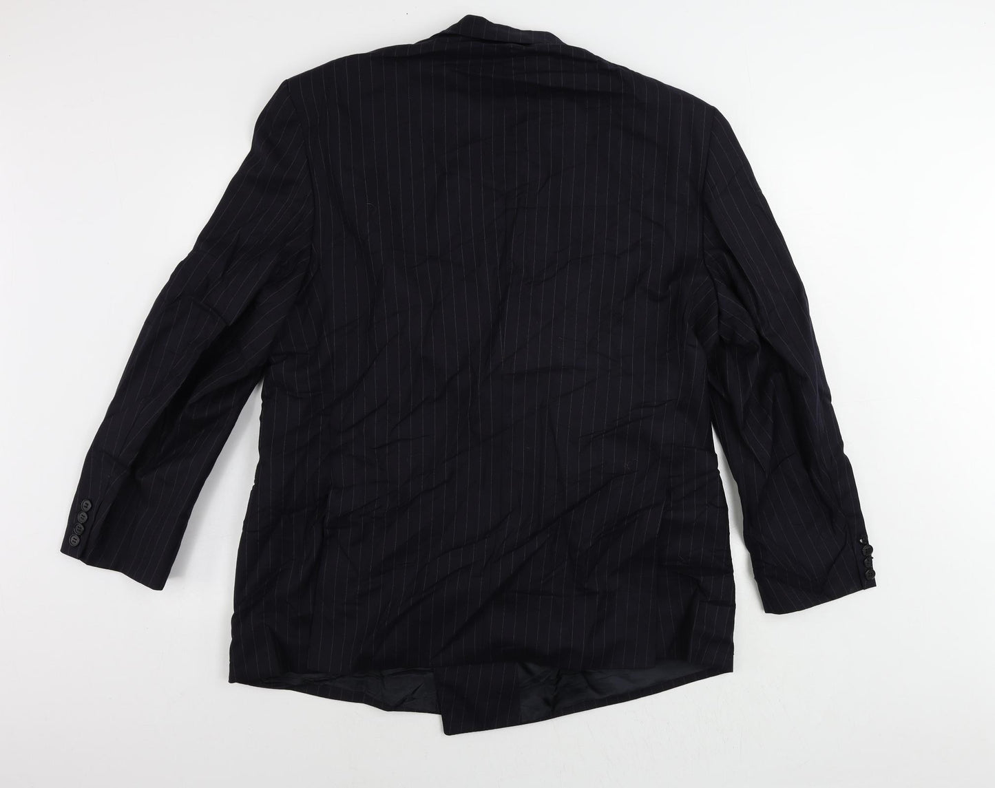 Austin Reed Mens Blue Striped Wool Jacket Suit Jacket Size 48 Regular