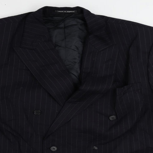 Austin Reed Mens Blue Striped Wool Jacket Suit Jacket Size 48 Regular