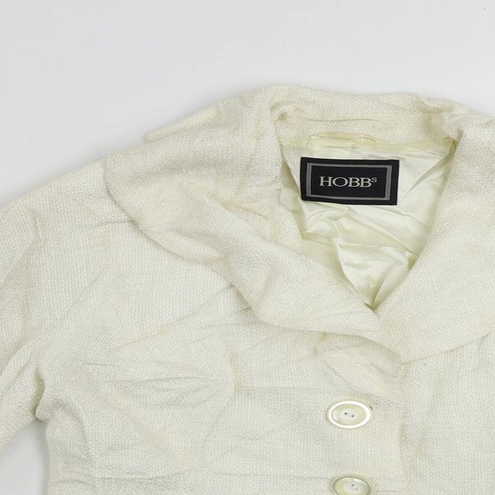 Hobbs Womens Ivory Jacket Blazer Size 10 Button