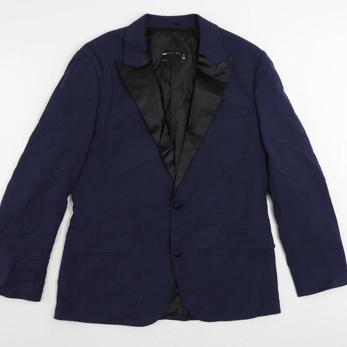 ASOS Mens Blue Polyester Tuxedo Suit Jacket Size 42 Regular