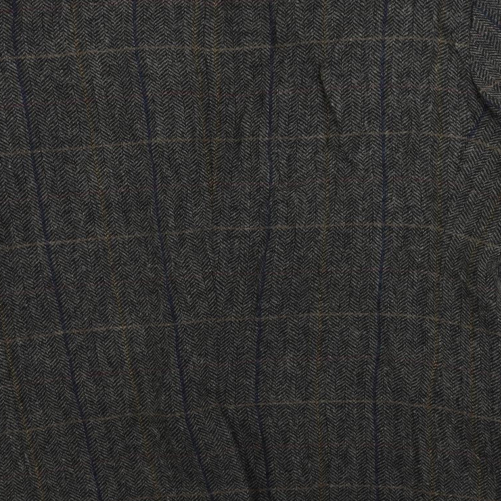 NEXT Mens Grey Herringbone Wool Jacket Blazer Size 42 Regular