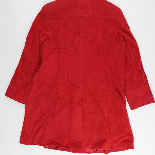 Windsmoor Womens Red Overcoat Coat Size 18 Toggle