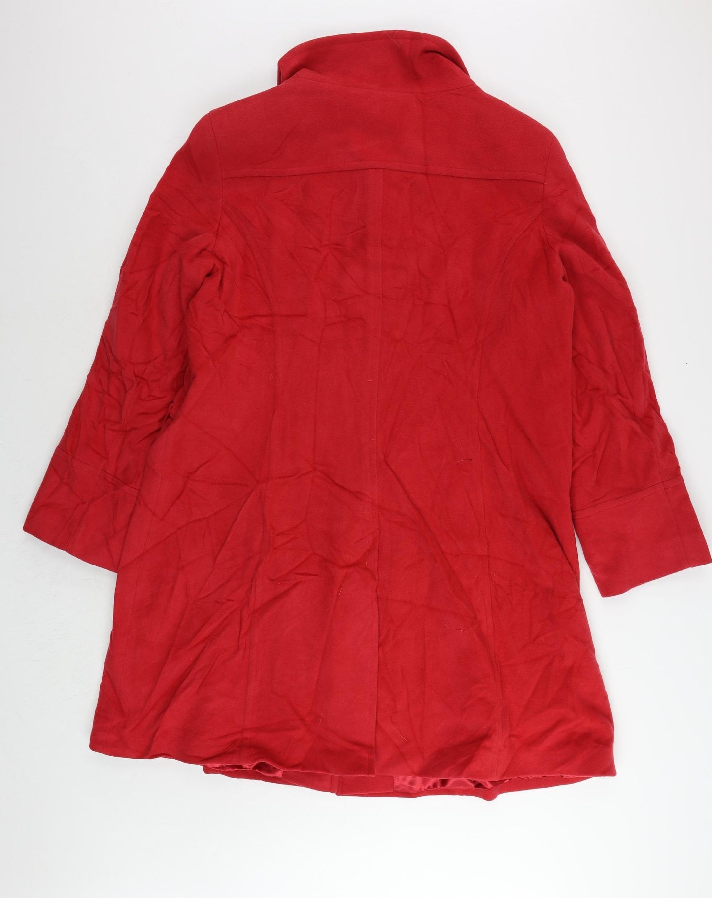 Windsmoor Womens Red Overcoat Coat Size 18 Toggle