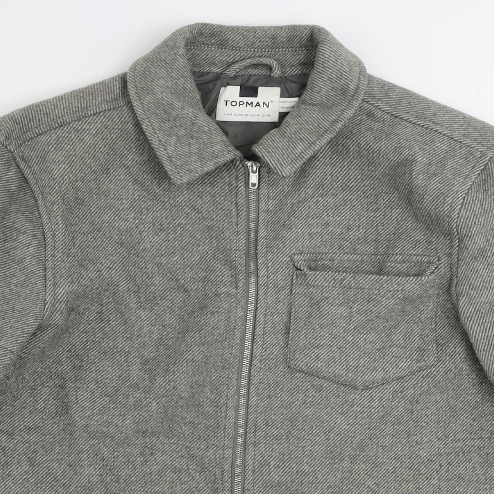 Topman Mens Grey Jacket Size M Zip
