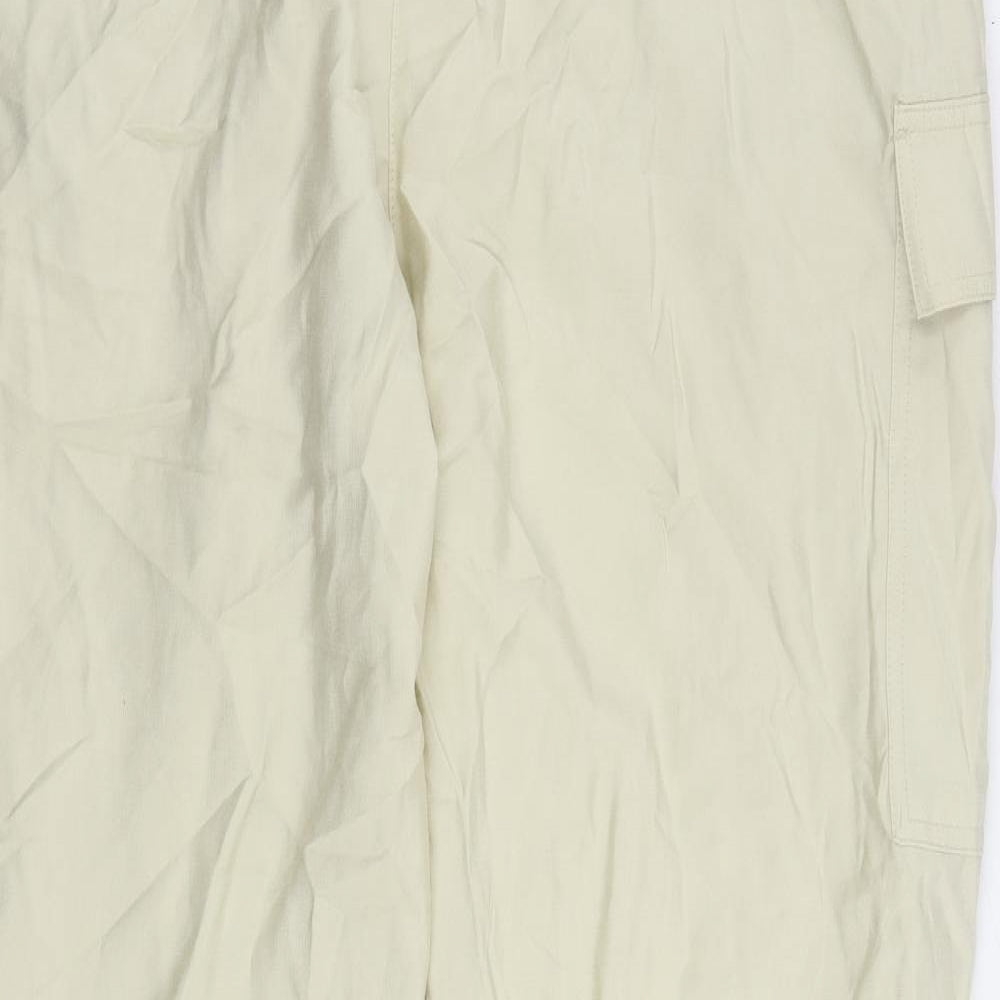 Marks and Spencer Womens Beige Modal Cargo Trousers Size 20 L27 in Regular Zip