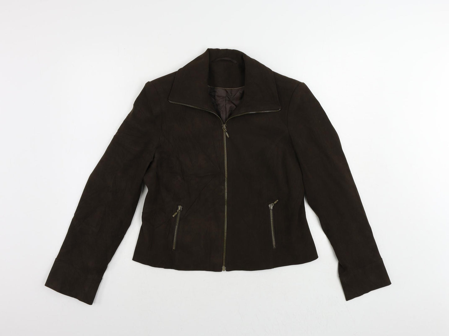 Berkertex Womens Brown Jacket Size 14 Zip - Vintage