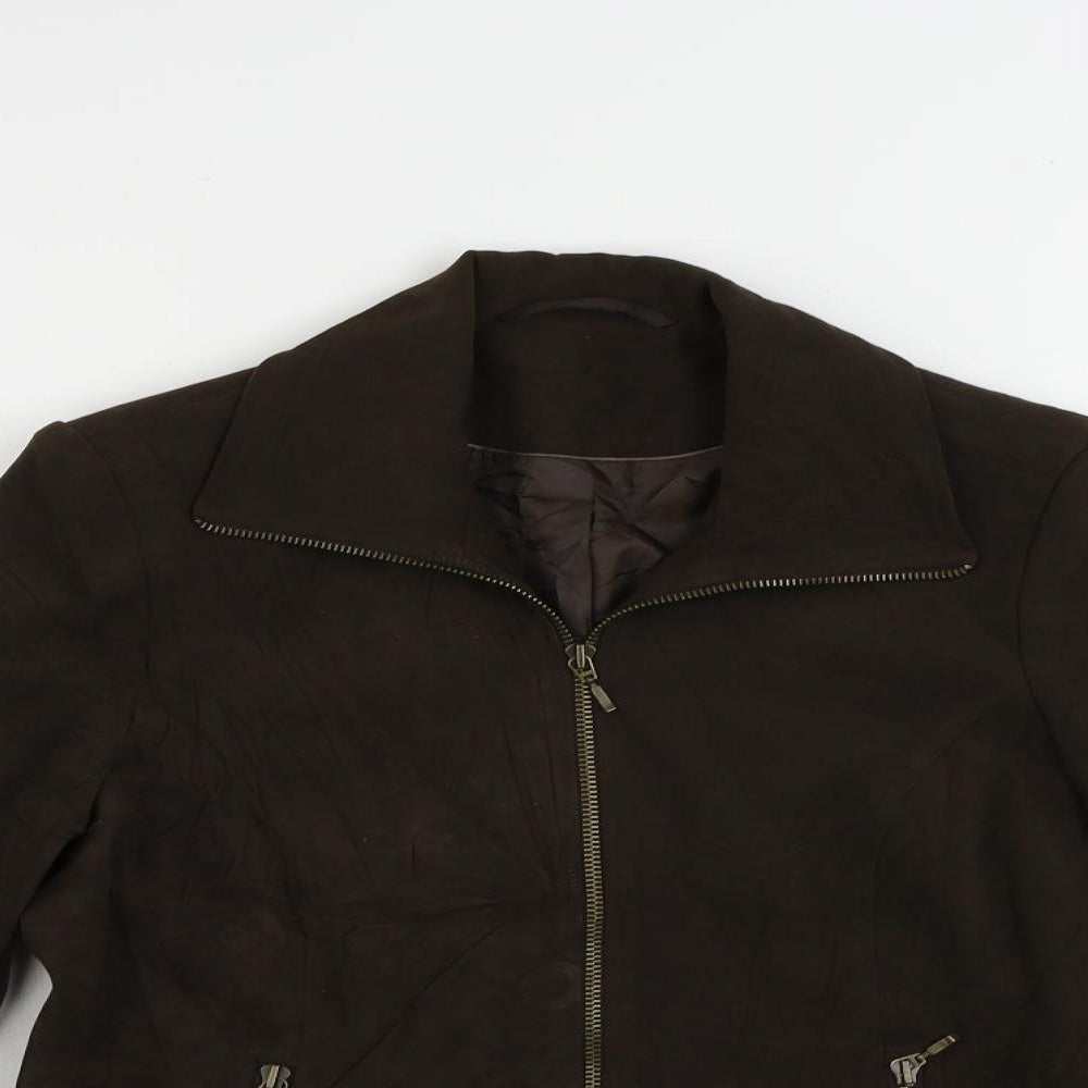 Berkertex Womens Brown Jacket Size 14 Zip - Vintage