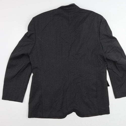 Sovereign Mens Grey Striped Wool Jacket Suit Jacket Size 44 Regular