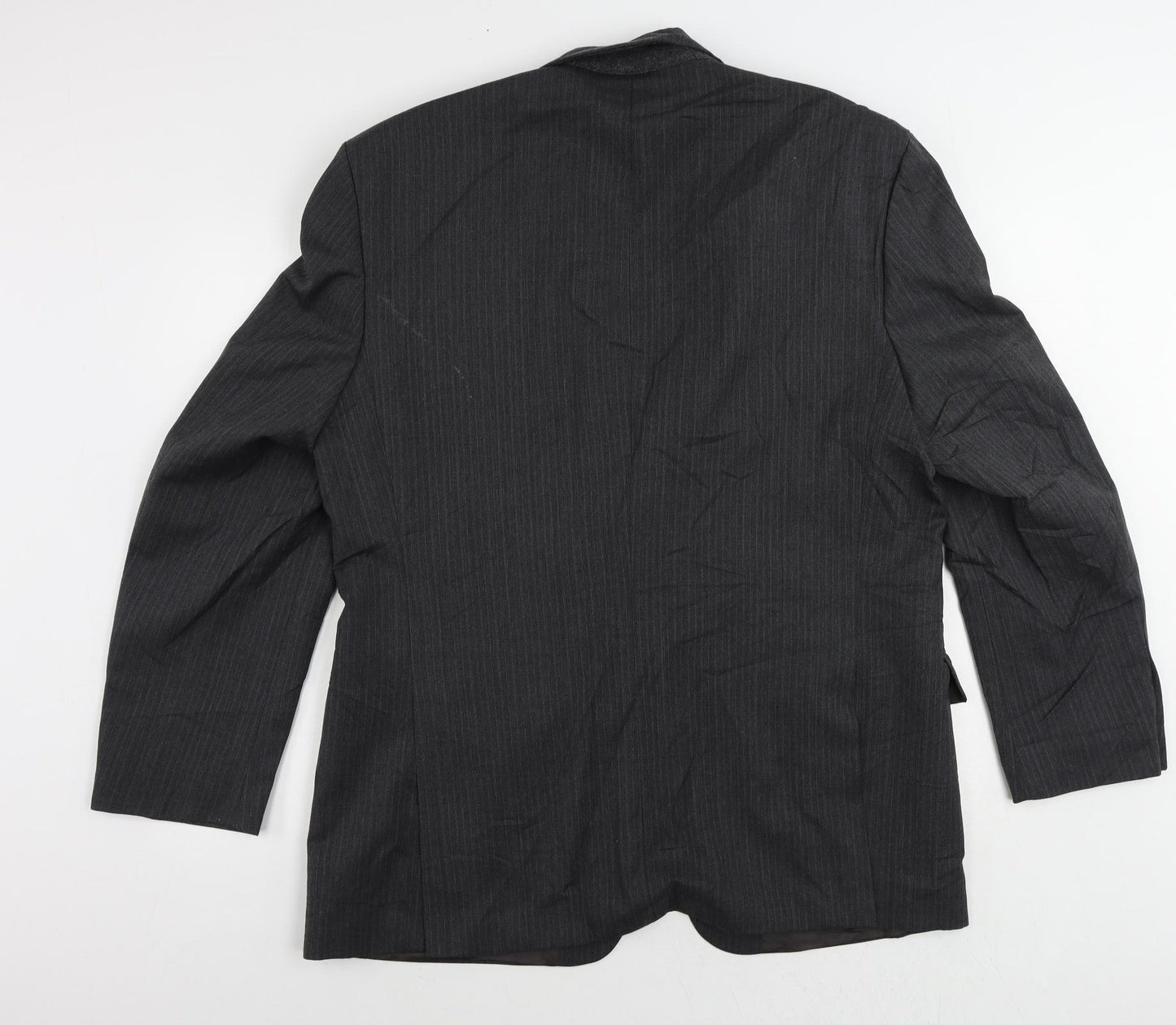 Sovereign Mens Grey Striped Wool Jacket Suit Jacket Size 44 Regular