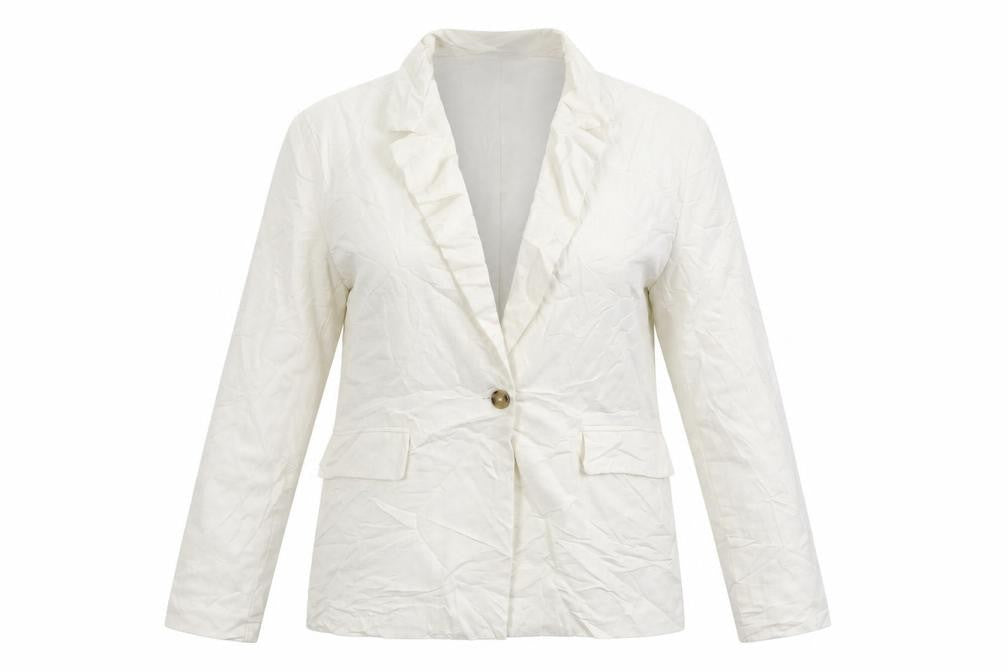 Front view of Zara women’s white jacket blazer, size S, button