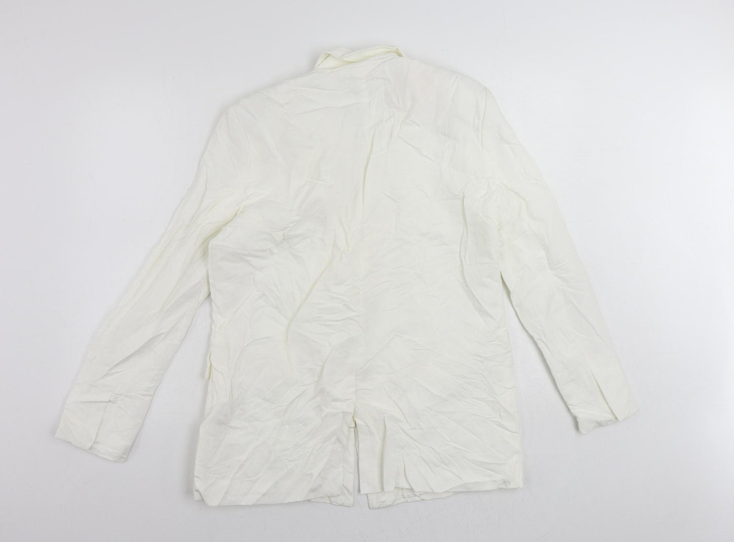 Zara Womens White Jacket Blazer Size S Button