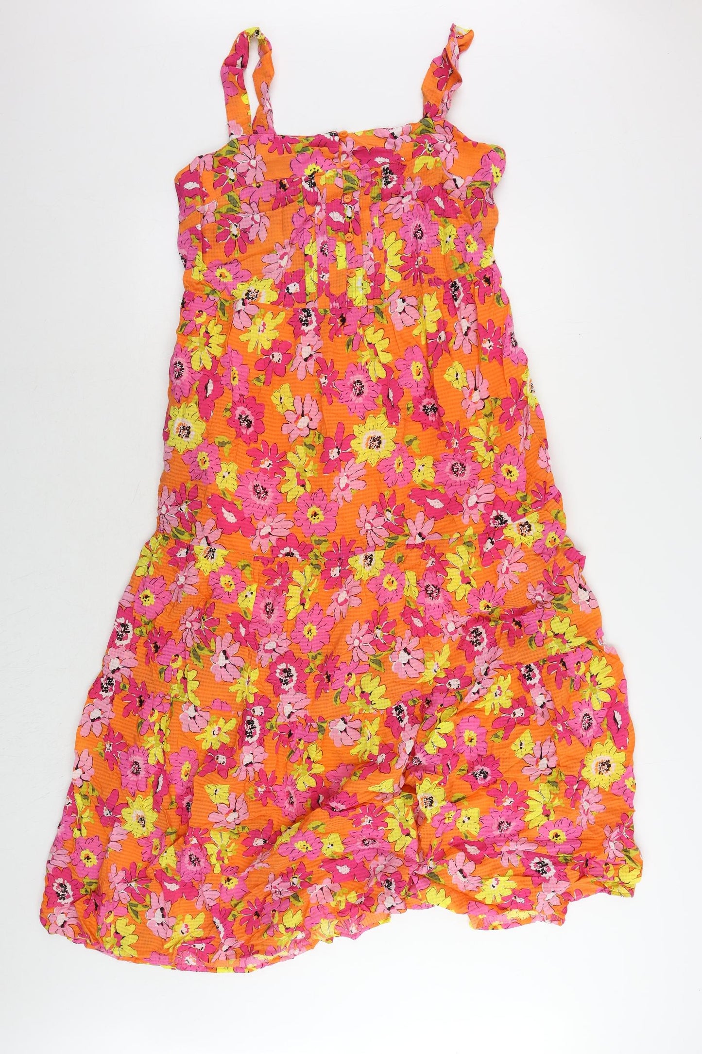 Marks and Spencer Womens Multicoloured Floral Viscose Maxi Size 10 Square Neck Pullover