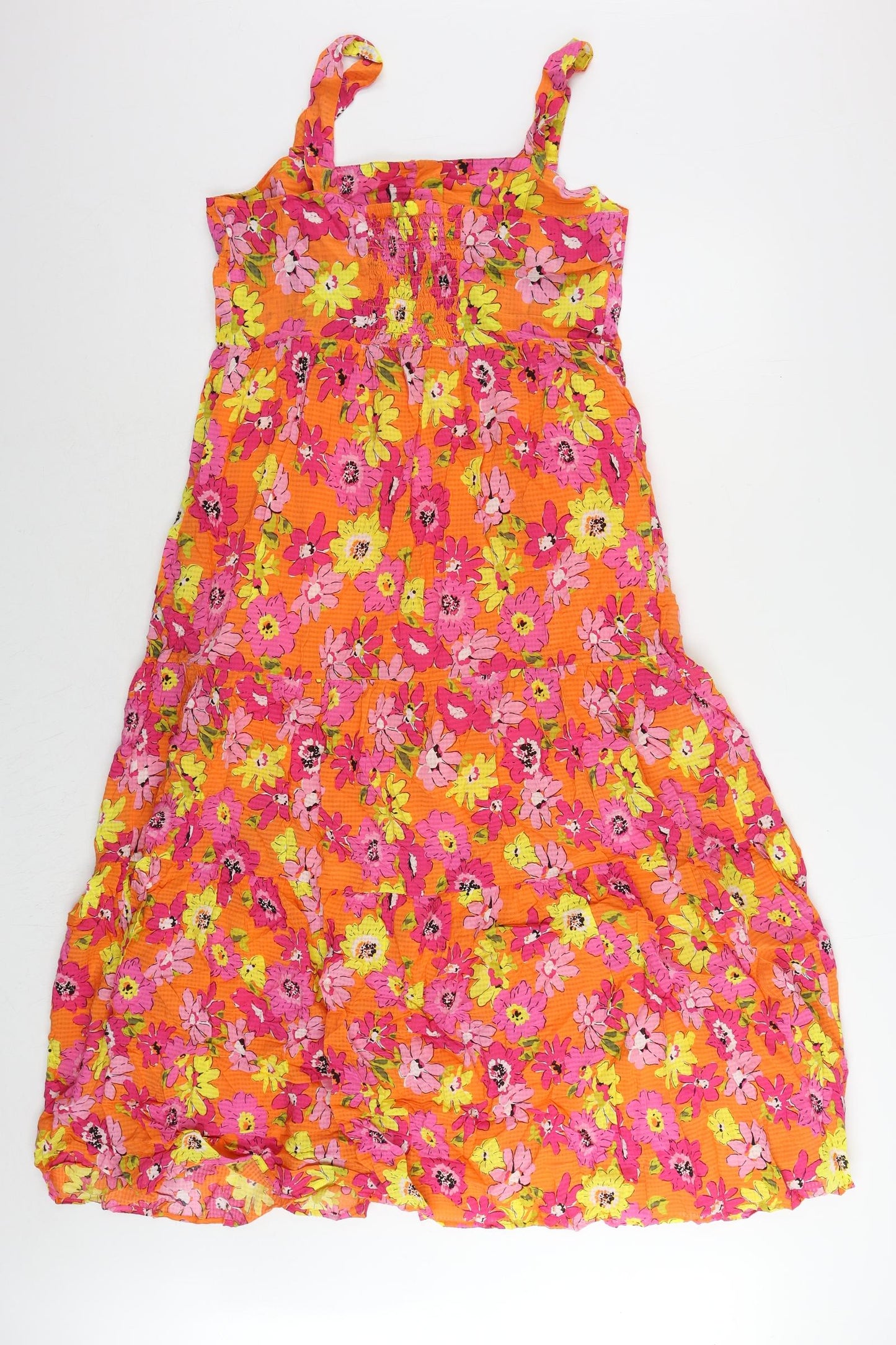 Marks and Spencer Womens Multicoloured Floral Viscose Maxi Size 10 Square Neck Pullover