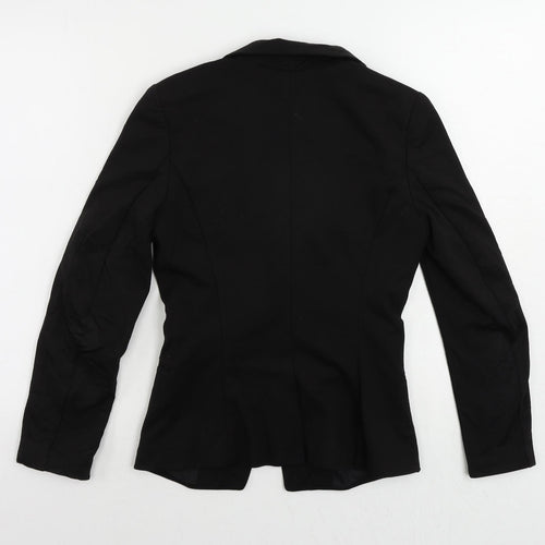 H&M Womens Black Jacket Blazer Size 6 Button