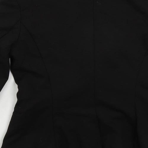 H&M Womens Black Jacket Blazer Size 6 Button