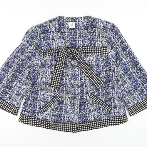 CAbi Womens Blue Geometric Jacket Size M Button