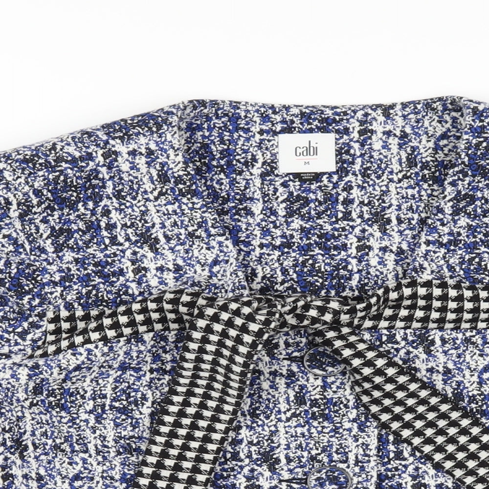 CAbi Womens Blue Geometric Jacket Size M Button