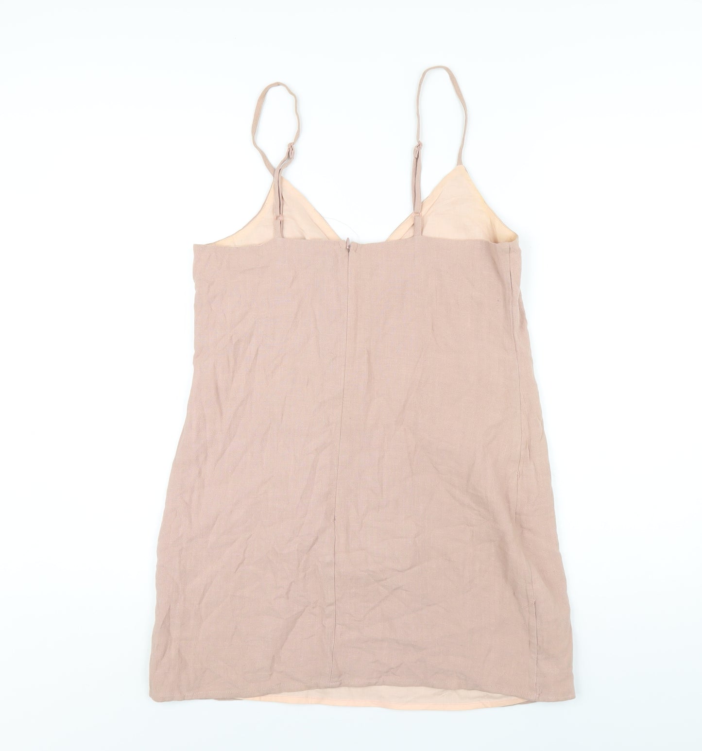 Ally Womens Pink Cotton Mini Size 10 V-Neck Zip