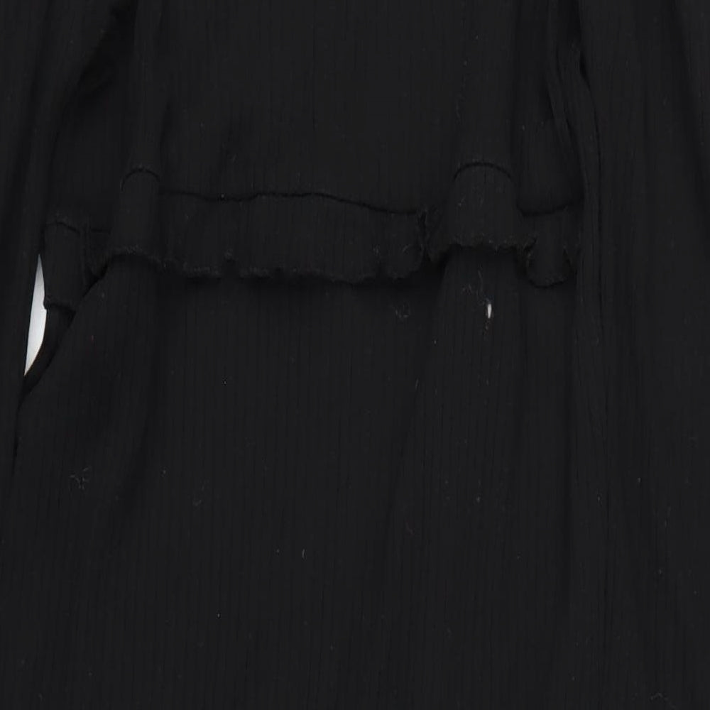 River Island Womens Black Polyester Bodycon Size 18 Square Neck Pullover