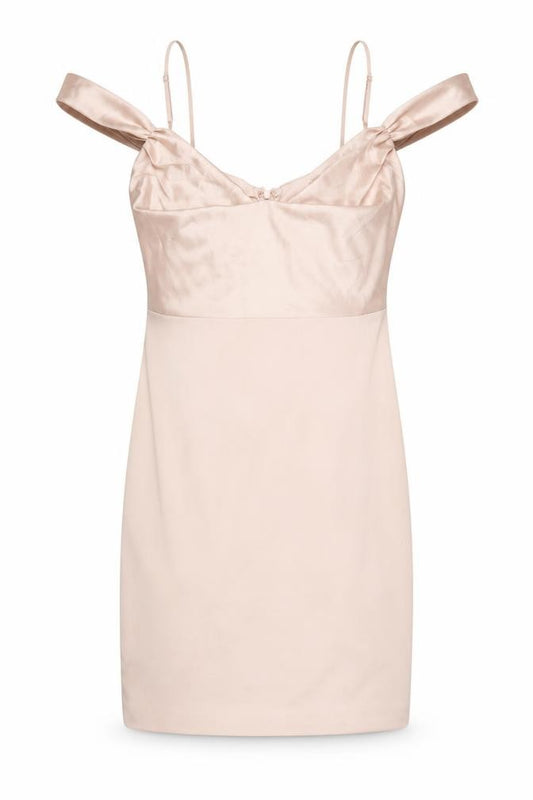 Front view of Oh Polly women’s pink polyester mini, size UK 10, cowl neck zip