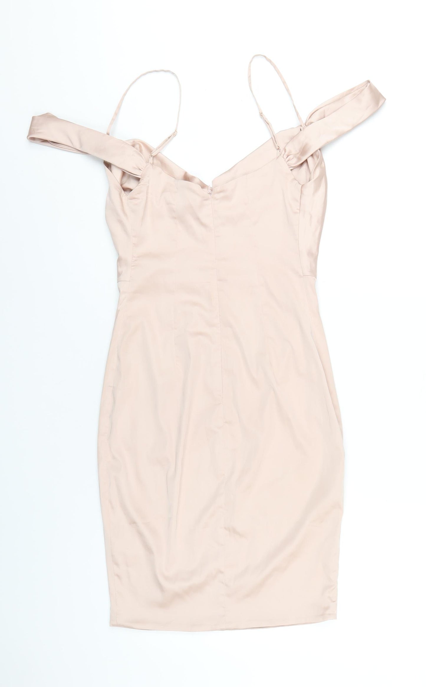 Oh Polly Womens Pink Polyester Mini Size 10 Cowl Neck Zip