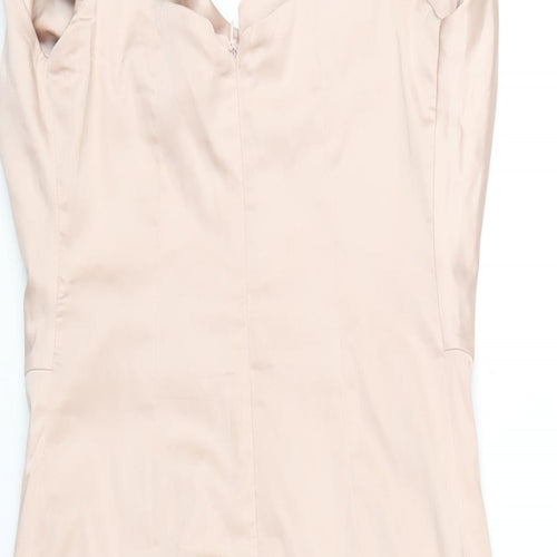 Oh Polly Womens Pink Polyester Mini Size 10 Cowl Neck Zip