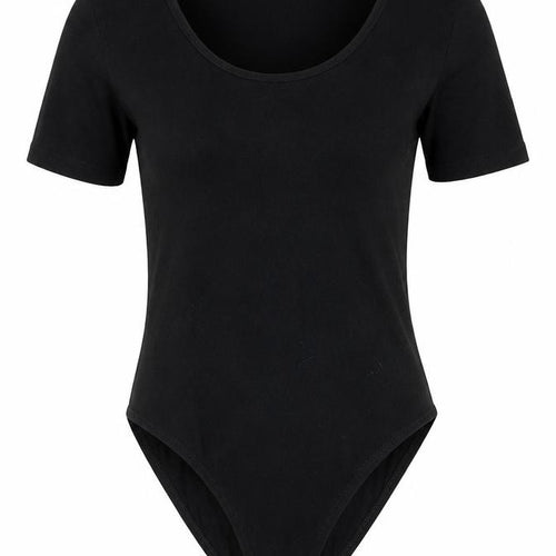 Miss Selfridge Womens Black Cotton Bodysuit One-Piece Size 6 Snap