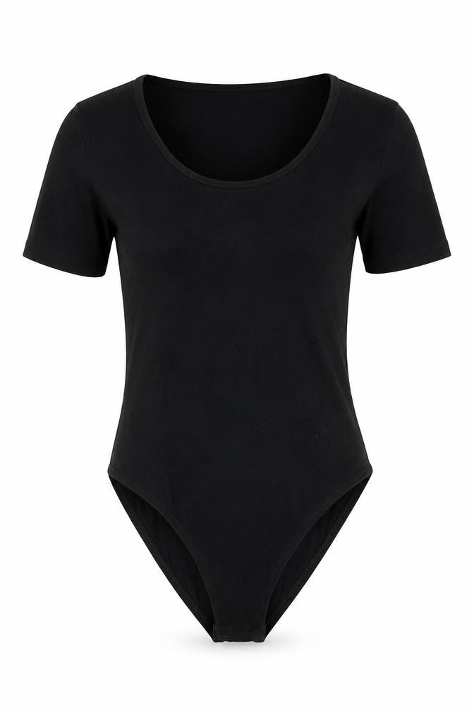 Miss Selfridge Womens Black Cotton Bodysuit One-Piece Size 6 Snap