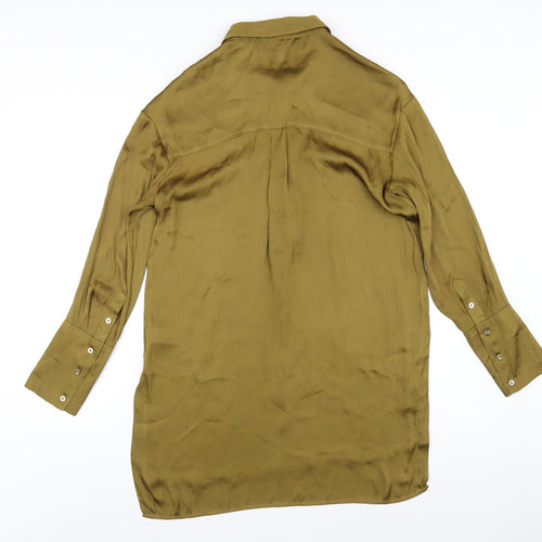 Per Una Womens Green Polyester Basic T-Shirt Size 12 Collared