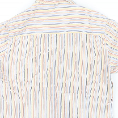 Topshop Womens Multicoloured Striped Cotton Basic Button-Up Size 10 Collared
