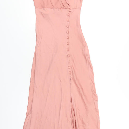 Zara Womens Pink Polyester A-Line Size XS V-Neck Pullover