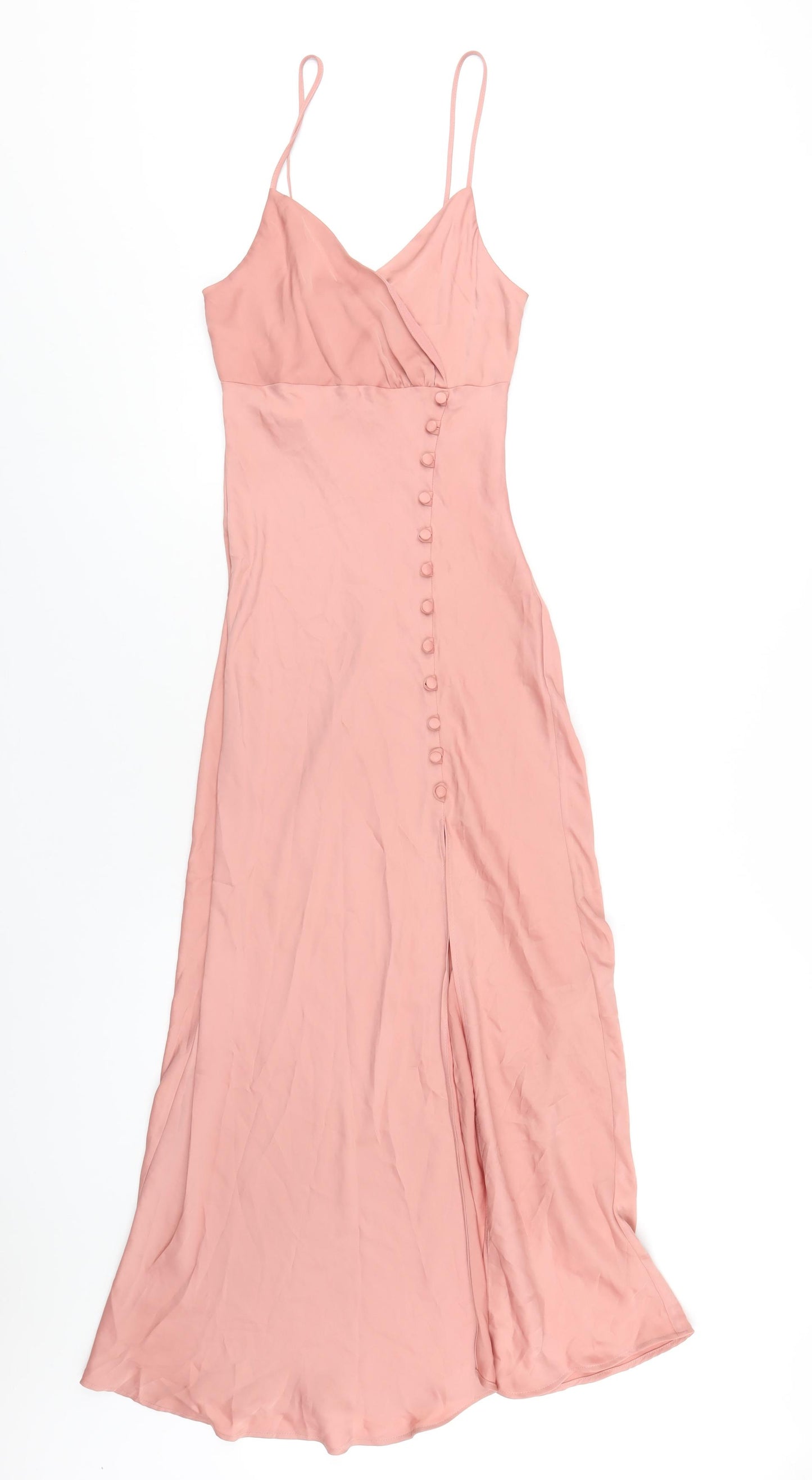 Zara Womens Pink Polyester A-Line Size XS V-Neck Pullover