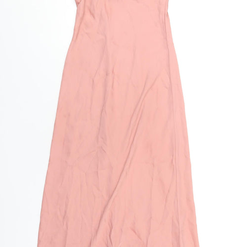 Zara Womens Pink Polyester A-Line Size XS V-Neck Pullover