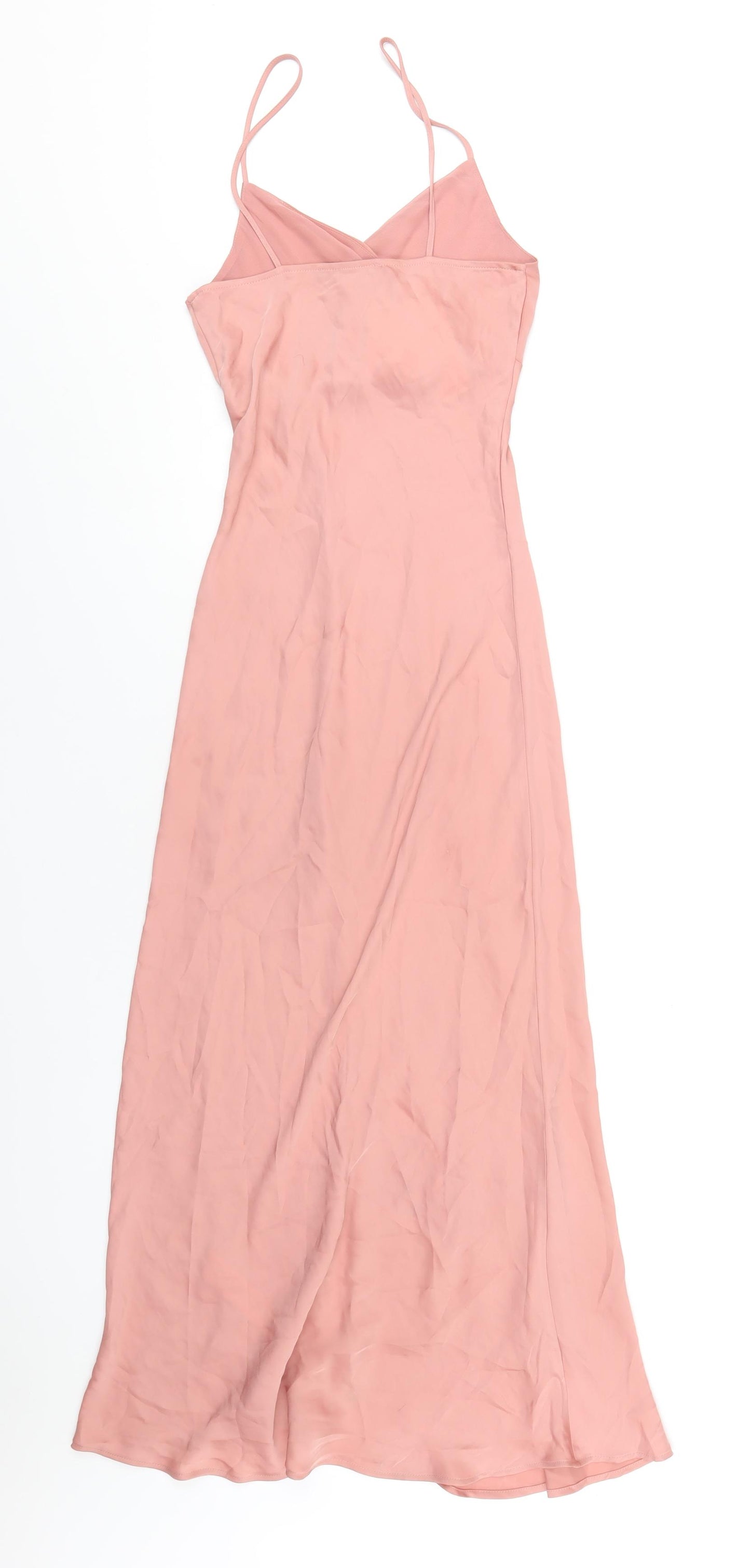 Zara Womens Pink Polyester A-Line Size XS V-Neck Pullover